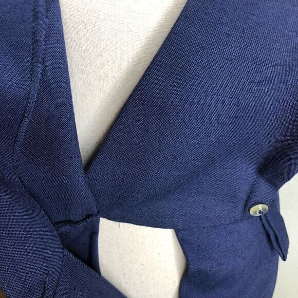 Vintage Hamells Navy Blue Dolman Sleeve Fit and Flare Midi Dress Size 14 - Picture 8 of 14